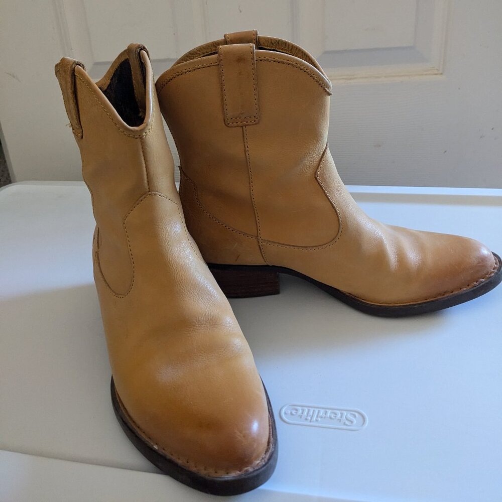Børn yellow leather cowgirl boots